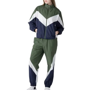 Loose Fit Breathable Casual Sportswear Outfit Ladies Oversized Tracksuit with Button Fly <b>Jacket</b> and Matching Pants for Daily Use - Product Image 1