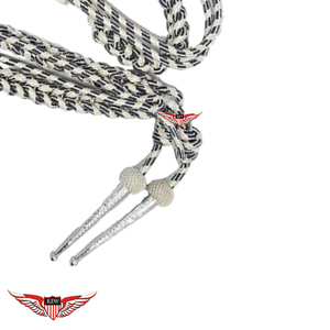Aiguillette Silver Navy Blue with Silver Labels Shoulder Board Twisted Aiguillette Shoulder <b>Cord</b> with Metallic Silver Tip - Product Image 3