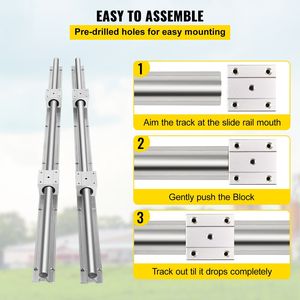 Sbr20-1000mm 2xlinear Rail Set 4x blocco cuscinetto tipo quadrato 20mm Sbr20uu guide lineari aggiornate di alta qualità - Product Image 5