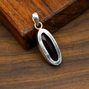 Pendentif en améthyste, argent sterling 925, fait main, charmant, améthyste naturelle, bijou cadeau pour elle - Product Image 2