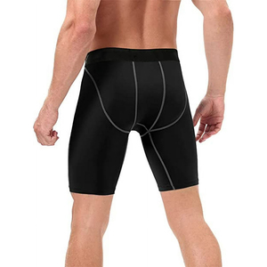 Athletic <b>Compression</b> Shorts For Adult Black Color Mid Waist Breathable Spandex Cotton Elastic Waist Casual <b>Underwear</b> Shorts - Product Image 3