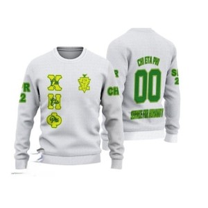Chi Eta Phi Gray Yellow Letter <b>Fleece</b> <b>Zipper</b> Pullover Sweatshirt Crew Neck Regular Fit Knitted Cotton Men Casual Winter Wear - Product Image 1