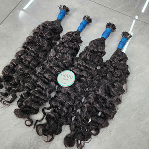 E100g Luxury Raw Virgin Vietnamese Keratin Stick Prebonded Remy Yaki Kinky Straight Human Extensions Super Double Drawn I-Tip - Product Image 4