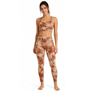 Conjunto de Yoga Tie Dye, Top Corto y Leggings de Cintura Alta, Dos Piezas, Spandex Poliéster, Elástico en Cuatro Direcciones, Ropa Deportiva sin Costuras para Mujer - Product Image 3