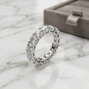 แหวนเพชรทรงกลมเจียระไนแบบบริลเลียนท์ 2.90 กะรัต ชุบทอง 14K ฝังเพชรแล็บโกรว์ สี E หรูหรา ดีไซน์แบบ Eternity - Product Image 3