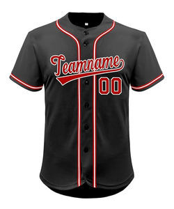 Maillots de baseball et softball personnalisés respirants, imprimés, antibactériens, séchage rapide, col en V, boutons, logo personnalisé, 2026, 100 % polyester, haute qualité - Product Image 5