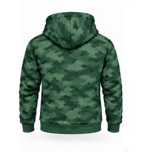 Conjunto Deportivo Unisex Verde Camuflaje, Sudadera con Cremallera Completa y Pantalones Jogger, Ropa Deportiva Casual Personalizada para Entrenamiento - Product Image 3