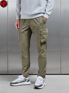 Gray Men Solid Elastic Waist <b>Cargo</b> Trousers Mid Waist Breathable Quick Dry Loose Fit Casual Nylon <b>Pants</b> Custom Outdoor - Product Image 5