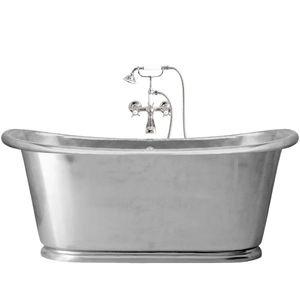 Bañera de Cobre de Diseño Innovador, Independiente, Ecológica, con Acabado Plateado y Cobre, Bañera Metálica de Gran Tamaño para Uso en el Baño - Product Image 4