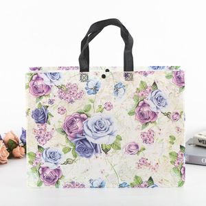 Bolsa de Compras Promocional de Polipropileno No Tejido con Estampado Floral, Tamaño Grande, con Asas de Cinta de Polipropileno, Bolsa Reutilizable de Uso Diario, Fábrica OEM - Product Image 1