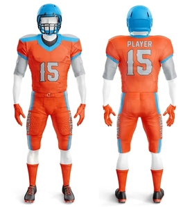 Uniformes de Fútbol Americano Personalizables Blancos y Dorados con Impresión por Transferencia de Calor, 100% Poliéster, Cuello en V, Manga Corta, para Hombres Adultos - Product Image 2