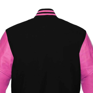 Veste bomber universitaire décontractée unisexe personnalisée, style streetwear cool, à motif géométrique, avec capuche en laine pour l'hiver - Product Image 2