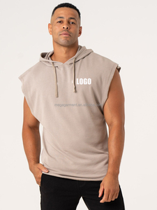 Factory OEM Sleeveless Hoodies Pullover Sports Sweatshirts Plus Size Men's Hoodies Sleeveless Hoodie for Men Tank <b>Top</b> for Men - Product Image 6