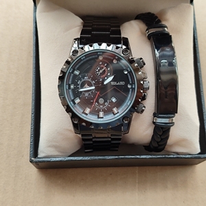 6233 2 Pcs/Set Luxury Man <b>Black</b> Quartz <b>Watch</b> Man Simple Sport Fashion Mens Gift Set - Product Image 6