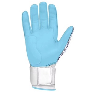 Gants de frappe de baseball bleu clair à doigts entiers avec fermeture auto-agrippante, design antidérapant pour lancer droitier, unisexe - Product Image 2