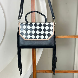 กระเป๋าถือหนังแท้ลายลายตารางหมากรุกและกระเป๋าสตางค์แบบ2ชิ้นสำหรับผู้หญิงใหม่สุดหรูสไตล์ตะวันตก - Product Image 5