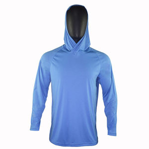 <b>Mens</b> Lightweight Hooded Fishing Shirt UPF 50 Quick Dry Solid Color Polyester <b>Long</b> <b>Sleeve</b> Pullover <b>Top</b> - Product Image 6