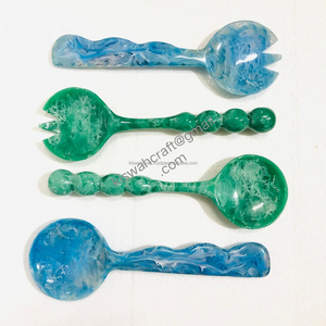 Cuillères à salade en résine faites à la main d'Inde à vendre en vrac vente en gros d'ustensiles en résine - Product Image 6