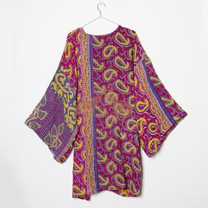 เสื้อแจ็คเก็ตฤดูร้อนแบบถักมือด้วยผ้าฝ้ายลายควิลท์แบบกลับด้านได้สำหรับผู้หญิง สไตล์โบฮีเมียน วินเทจ คันธา คิโมโน - Product Image 3