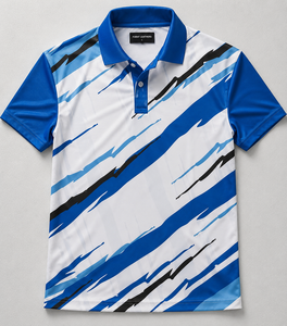 T-shirt de sport personnalisé, imprimé par sublimation sur le devant, coupe ajustée, géométrique, évacuation de l'humidité, polyester, col en V, manches courtes, unisexe, adultes - Product Image 6