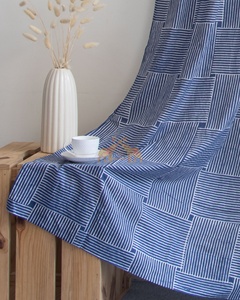 Cortinas de Algodón Estampadas al por Mayor, Cortina de Puerta para Sala de Estar, Cortinas de Verano Hechas a Mano, Ligeras y Estampadas a Rayas - Product Image 4