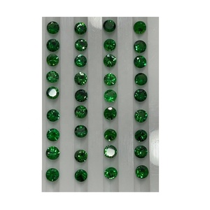 100% โกเมนสีเขียวแบบกลมจาก tsavorite ธรรมชาติคุณภาพสูง10ชิ้น - Product Image 1