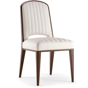 Silla de Comedor de Madera de Teca Refinada con Respaldo Tapizado - Product Image 1