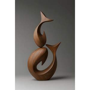 Pièce de sculpture en bois pour la décoration intérieure moderne - Product Image 3