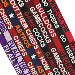 Correa de Bolso Bordada Go Dawgs, Negra, Roja y Blanca, de Poliéster Resistente, Forma Rectangular, Accesorio - Product Image 5