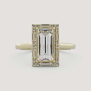 Bagues de fiançailles vintage en or massif 14 carats, scintillantes, classiques, minimalistes, serties halo, certifiées IGI, diamant de laboratoire de 1,22 carat, pour mariée - Product Image 5