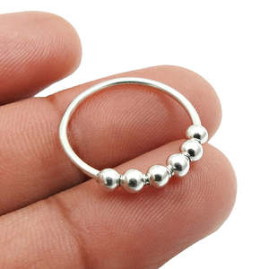 Anxiety Spinning Pressure Anxiety With Beads Crafted From 925 Sterling Silver Golden Anxiety Irritability Bohemian Jewelry - Product Image 3