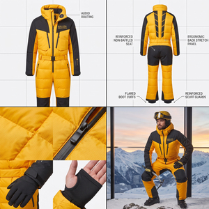 <b>Mens</b> Insulated Hooded Snowboard Ski <b>Jumpsuit</b> Waterproof Windproof Thermal Polyester/Nylon Outdoor Mountain Winter Snow Jacket - Product Image 4