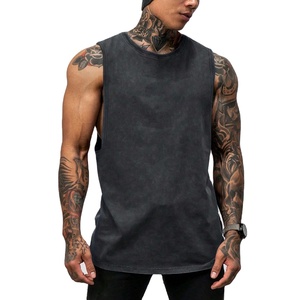 Nouveau design – Débardeurs tricotés surdimensionnés pour hommes en coton élasthanne, style vintage délavé et respirant pour l'été - Product Image 4