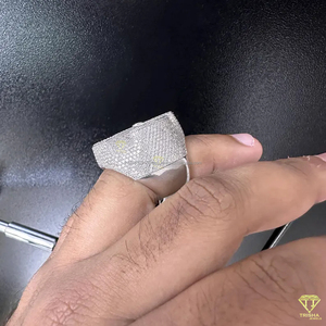 Iced Out Moissanite Diamond Oval <b>Ring</b> For Men Luxury <b>Statement</b> Jewelry - Product Image 4
