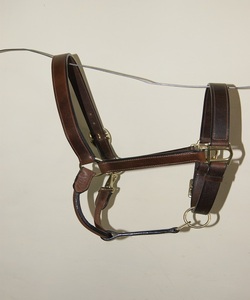 Cabestro de Cuero Marrón para Caballo con Narquera Acolchada, Collar Ajustable, Herrajes de Latón Sólido para Entrenamiento de Equitación, Kanpur, India - Product Image 2