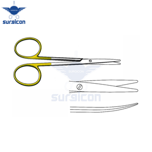 Tijeras Metzenbaum para Bebés de 11.5 cm (4-1/2 Pulgadas), Curvas, de Carburo de Tungsteno TC Dorado, Tijeras Quirúrgicas de Acero Inoxidable de Precisión - Product Image 5