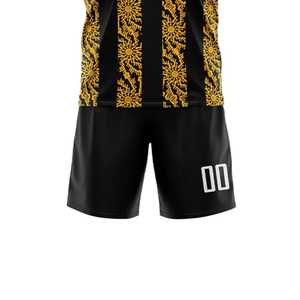 Camiseta de Fútbol Sublimada Personalizada para Hombre, Negra con Rayas Doradas, Absorbente de Humedad, Manga Corta, Corte Atlético, Uniforme, Directo de Fábrica - Product Image 4