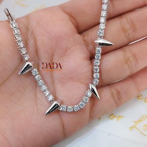Supreme Cut Lab Grown Diamond Tennis <b>Necklace</b> Women Certified Ethical Diamond <b>Statement</b> <b>Necklace</b> Luxury Jewelry Gold Rhodium - Product Image 4