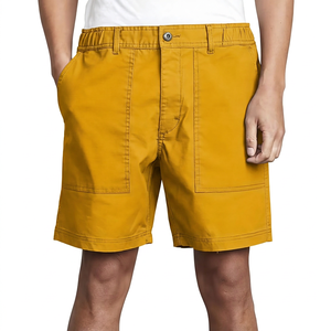 <b>Men's</b> Solid <b>Green</b> Cotton <b>Shorts</b> With Pockets Button Fly Casual Style Mid Waist Woven Oxford Fabric Breathable - Product Image 4