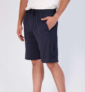 Shorts décontractés pour hommes, coupe classique, en tissu éponge 100% coton, taille haute élastique, anti-plis, multi-poches, brodés, couleur personnalisée, 160g - Product Image 2