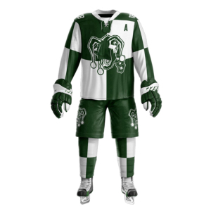 New Sublimation Ice Hockey Team Uniform Wholesale Hockey Green Black Ice Hockey Uniforms Including Jersey <b>Socks</b> & Pant - Product Image 5