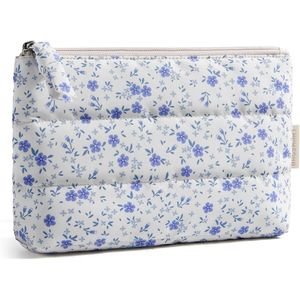 Bolsa de Maquillaje Portátil para Mujer, Pequeña, Resistente al Agua, Organizador de Viaje con Cierre Decorativo, Bolsa y Estuche Cosmético Acolchado - Product Image 1
