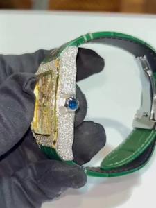 Reloj de Lujo para Hombre, Estilo Hip Hop, Doble Oro, con Diamantes Moissanite VVS, Caja Cuadrada, Esfera de Cristal, Joyería de Moda para Negocios - Product Image 5