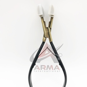 Pinzas para Extensiones de Cabello con Cinta Adhesiva de Acero Inoxidable de Grado Quirúrgico Profesional, Color Dorado Plasma con Negro, de Alta Calidad para Uso Comercial - Product Image 3