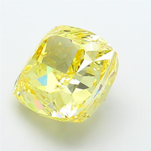 Pierre précieuse non montée, diamant de laboratoire de haute qualité, jaune vif fantaisie, taille coussin, excellente coupe, certifié CVD, pour joaillerie fine. - Product Image 4