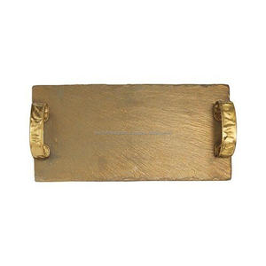 Plateau de luxe pour décoration de mariage avec poignée, plateaux décoratifs pour la présentation de la table de restaurant - Product Image 1
