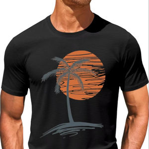 Camiseta de Algodón Tejida Casual para Hombre con Logotipo Personalizado, Cuello Redondo, Ecológica, de Secado Rápido, para Verano, de Alta Calidad, al por Mayor - Product Image 1