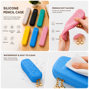 Stationery set Student Small Zipper Digital Printing Macaron Multi-purpose Waterproof <b>Makeup</b> <b>Brush</b> Easy-to-Clean Schools Office - Product Image 6