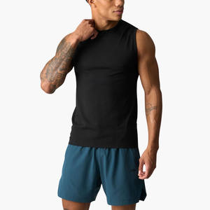 Camiseta sin mangas personalizada al por mayor para hombre, estilo stringer, ajustada, para gimnasio, correr, fitness y culturismo - Product Image 1