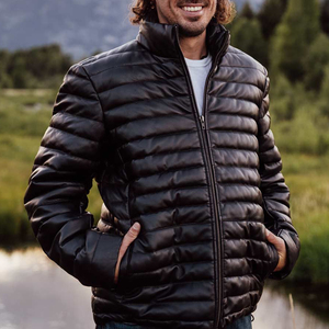 Veste en cuir véritable pour homme, imperméable, respirante, grande taille, confortable, OEM - Product Image 6